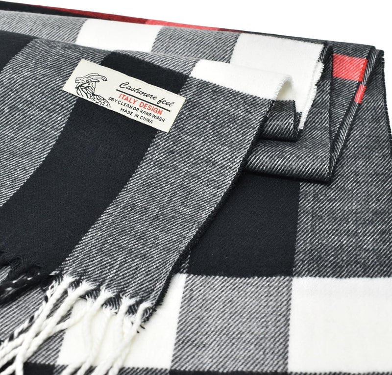 Glory Max Classic Plaid Striped Luxurious Checked Pattern Winter Scarf For Men Women Soft Cashmere Feel 72"x12" - Image 2